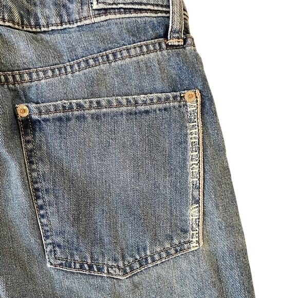 Free People We The Free Slade Slim Selvedge Cuffed Jeans Size 28 Boho Relaxed - Picture 9 of 10